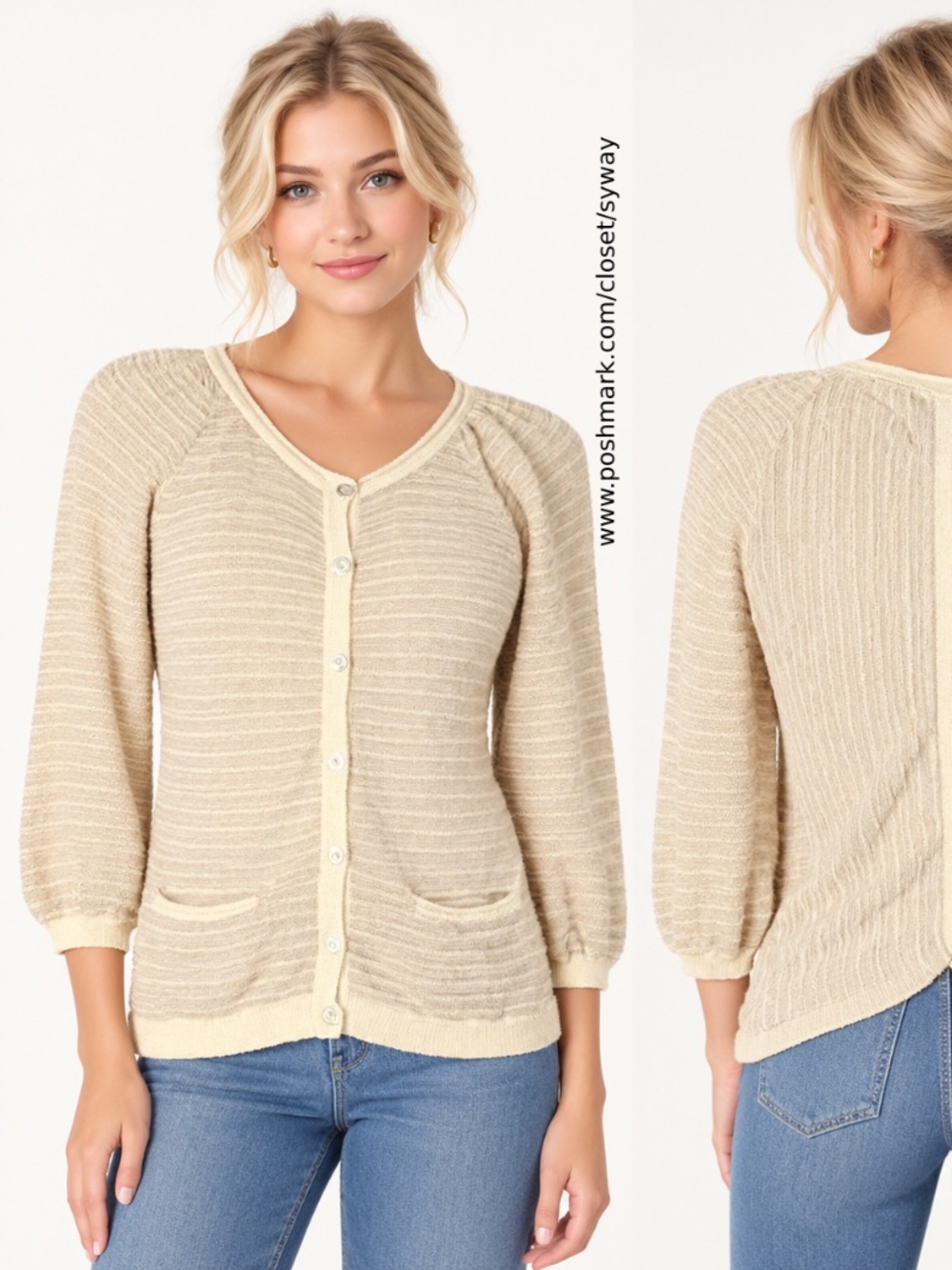 Anthropologie Guinevere Gold Sparkly Cardigan Button-Up Cardigan